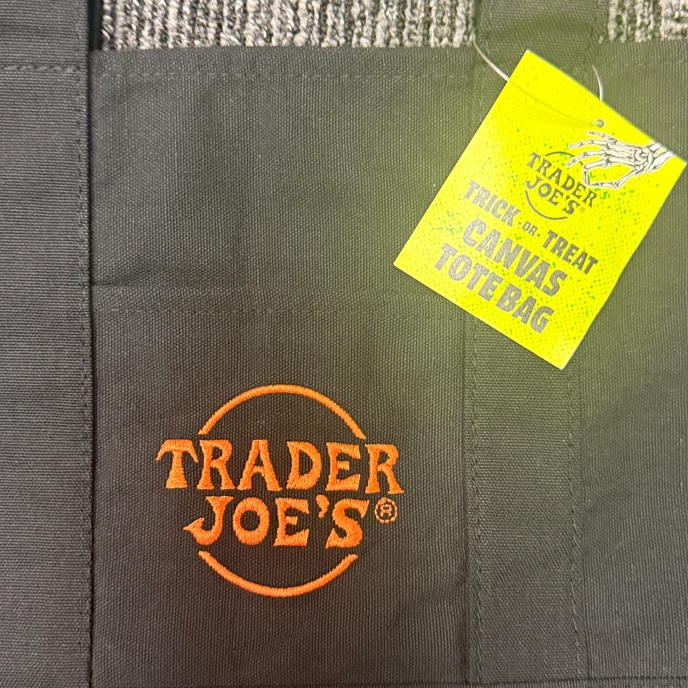 Trader Joe's Black Halloween canvas Tote Bag - Picture 3 of 4